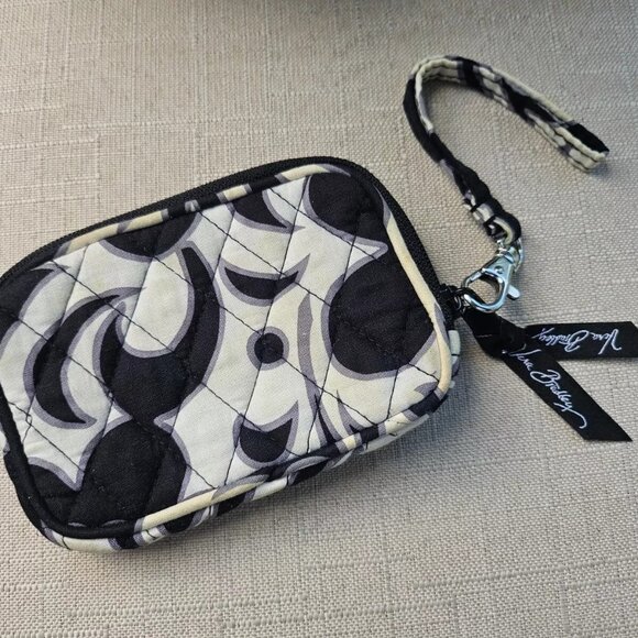 Vera Bradly Women Coin Purse Mini wristlet Wallet Mini Black/White - Picture 2 of 9